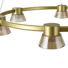 Rocket Iron & Glass Tri-Colour LED 6 Light Pendant